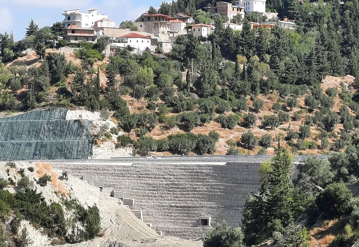 TERRAMESH RETAINING WALL OVER PILE FOUNDATIONS VLORA BYPASS