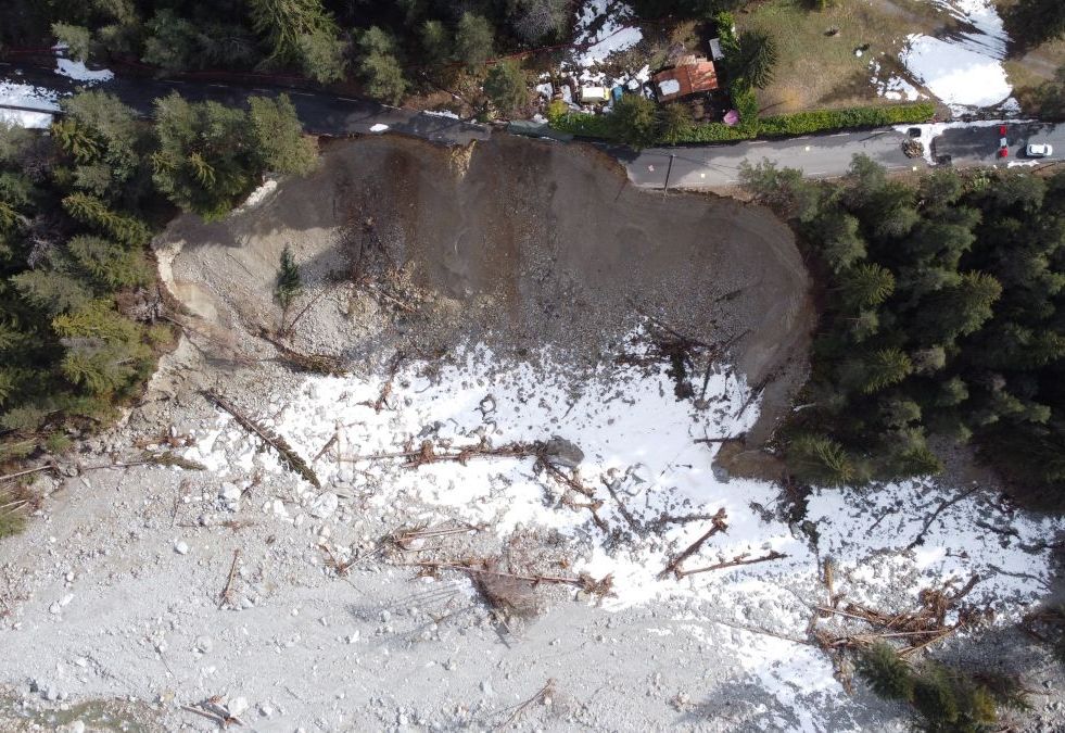 ROUTE D’ACCÈS AU BORÉON-TEMPÊTE ALEX OCTOBRE 2020 : GLISSEMENT 1