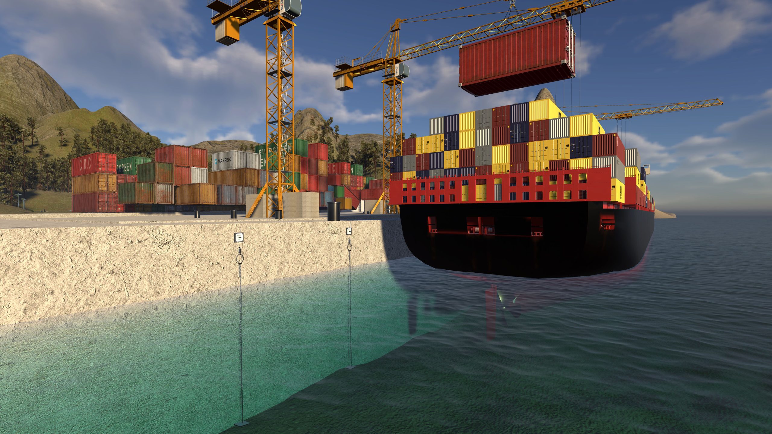 SURVEILLANCE INTELLIGENTE DES QUAIS — HELLOMAC Hydro offre une solution avancée pour améliorer la sécurité des ports en protégeant les structures des quais contre l'érosion.