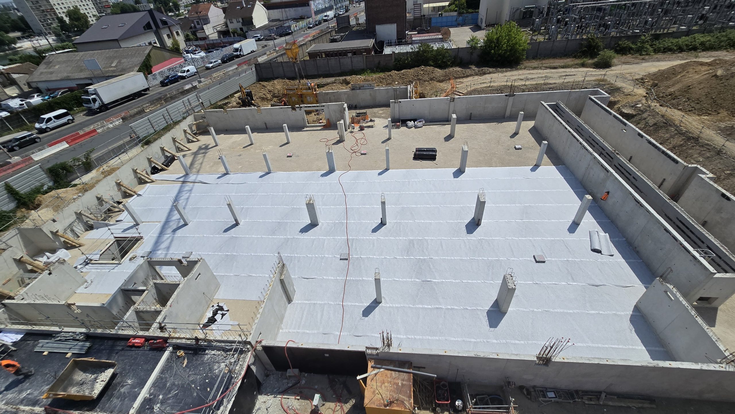 Drainage horizontal de parking enterré, Choisy Le Roi (94)