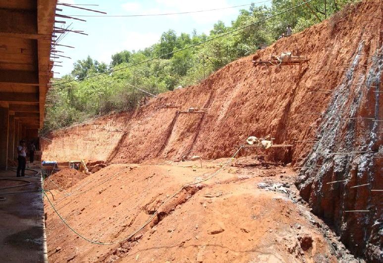 CUT SLOPE STABILISATION NEAR A HOSPITAL AT PONDA,GOA, INDIA
