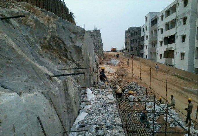 SLOPE STABILISATION - TOP WALL OF 'THE PROMONT' HOUSING PROJECT -  Maccaferri India