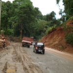 LANDSLIDE PROTECTION WORKS WITH GABION RETAINING WALL AT NH-47