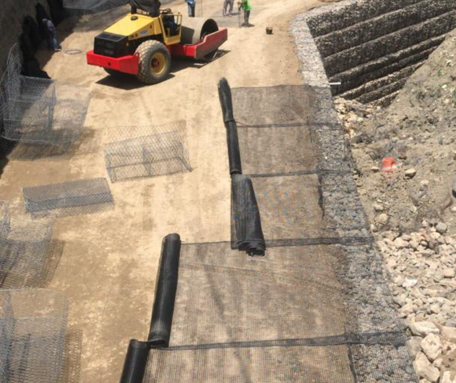 Geosintéticos con terramesh para refuerzo de suelo