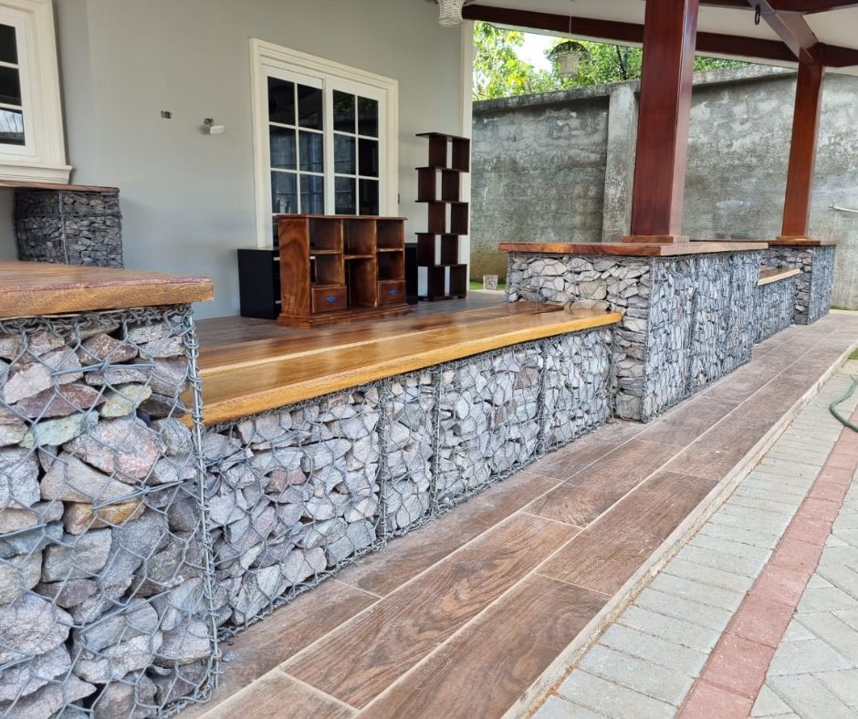 Uso de gaviones en columnas