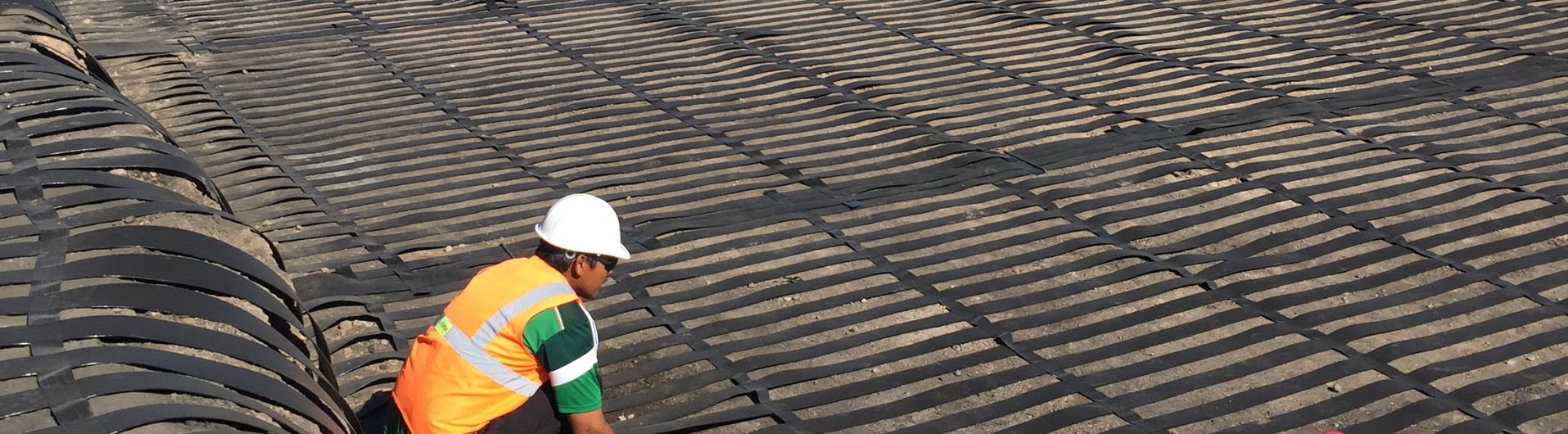 Refuerzo de suelo en patio de almacenamiento de Guaymas