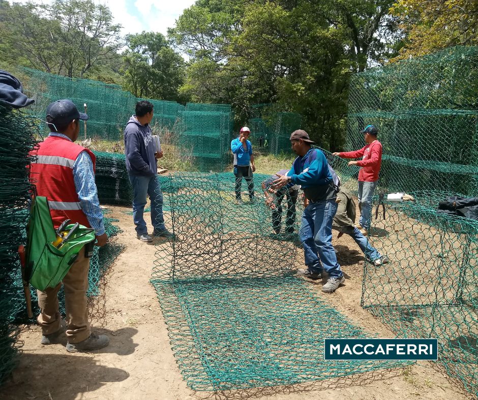 instalación de terramesh en ruta del volcán popocatépetl