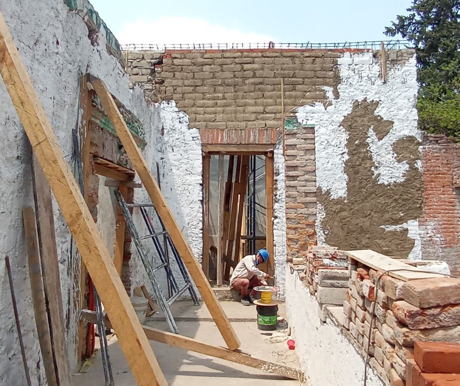 Restauración de muros de adobe con geomallas