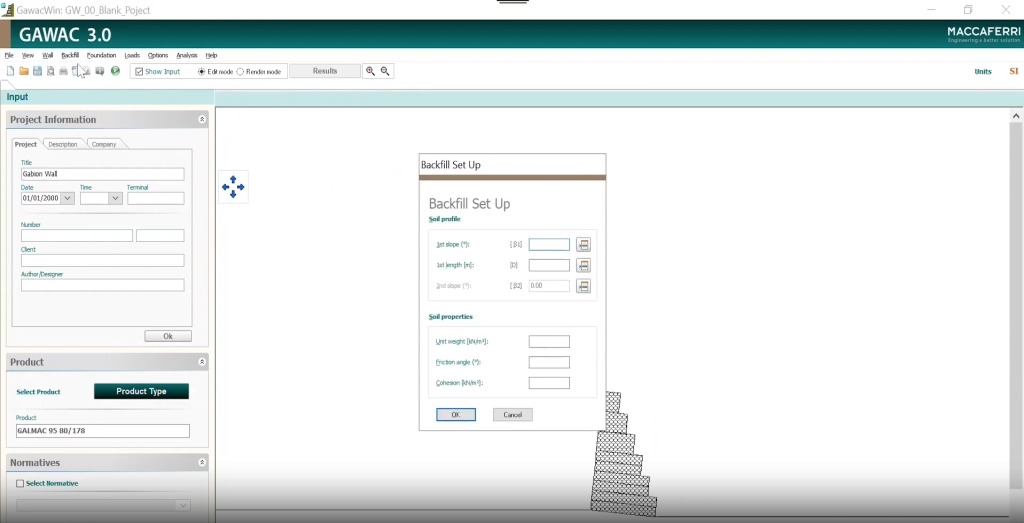 Software para calcular muros de contención con gaviones