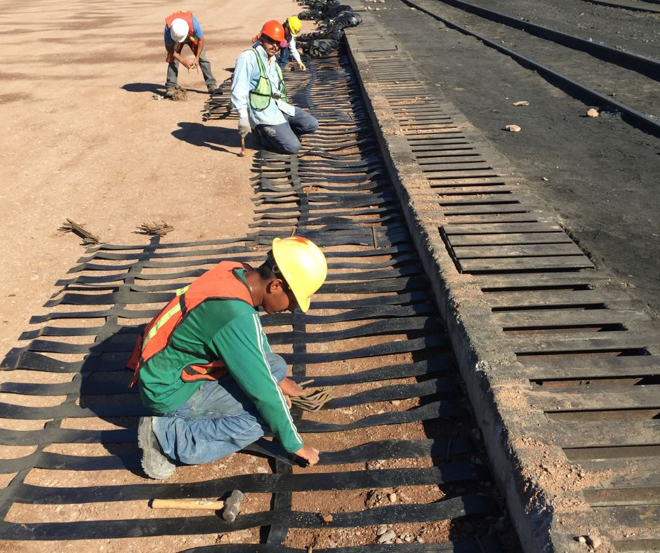 Proceso para instalar geomallas