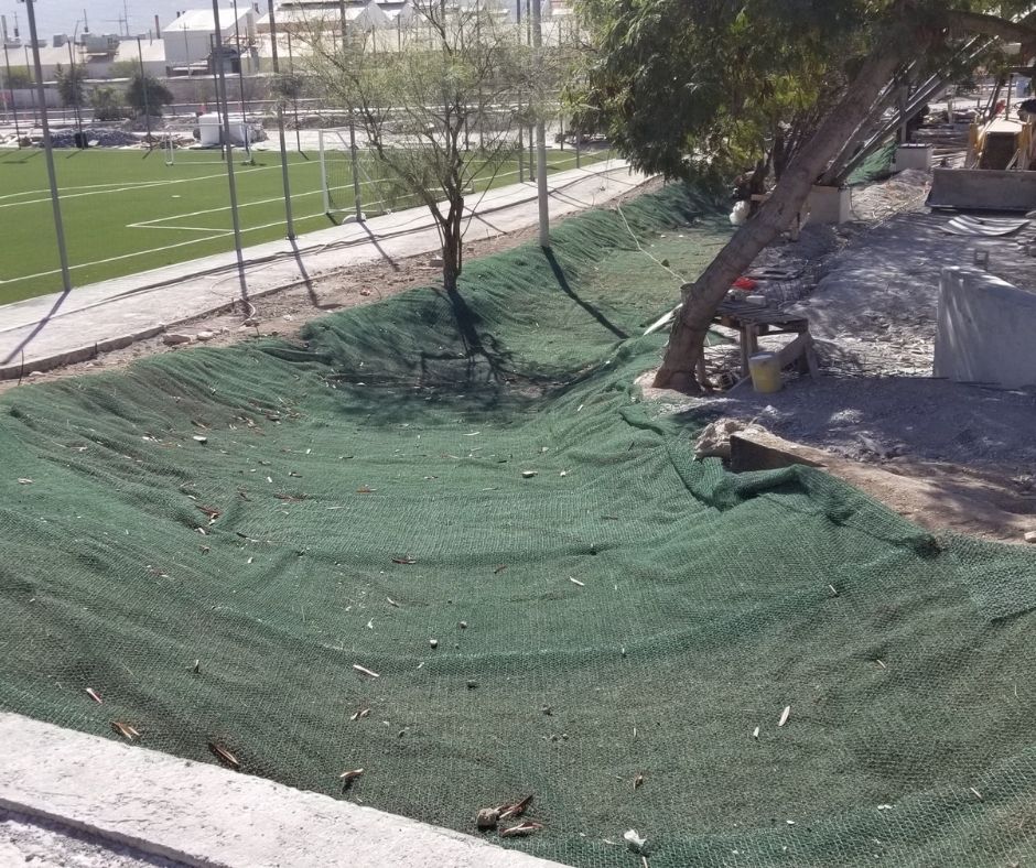 Canalización con geomanta