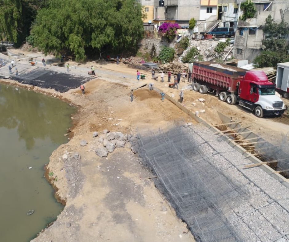 Colchón Reno en protección marginal de Presa Becerra_cdmx