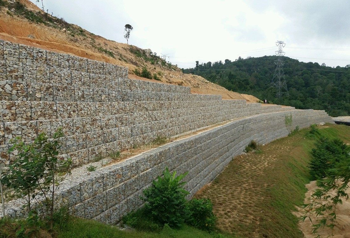 Terramesh wall at Taman Sri Sendayan Negeri Sembilan, Malaysia 