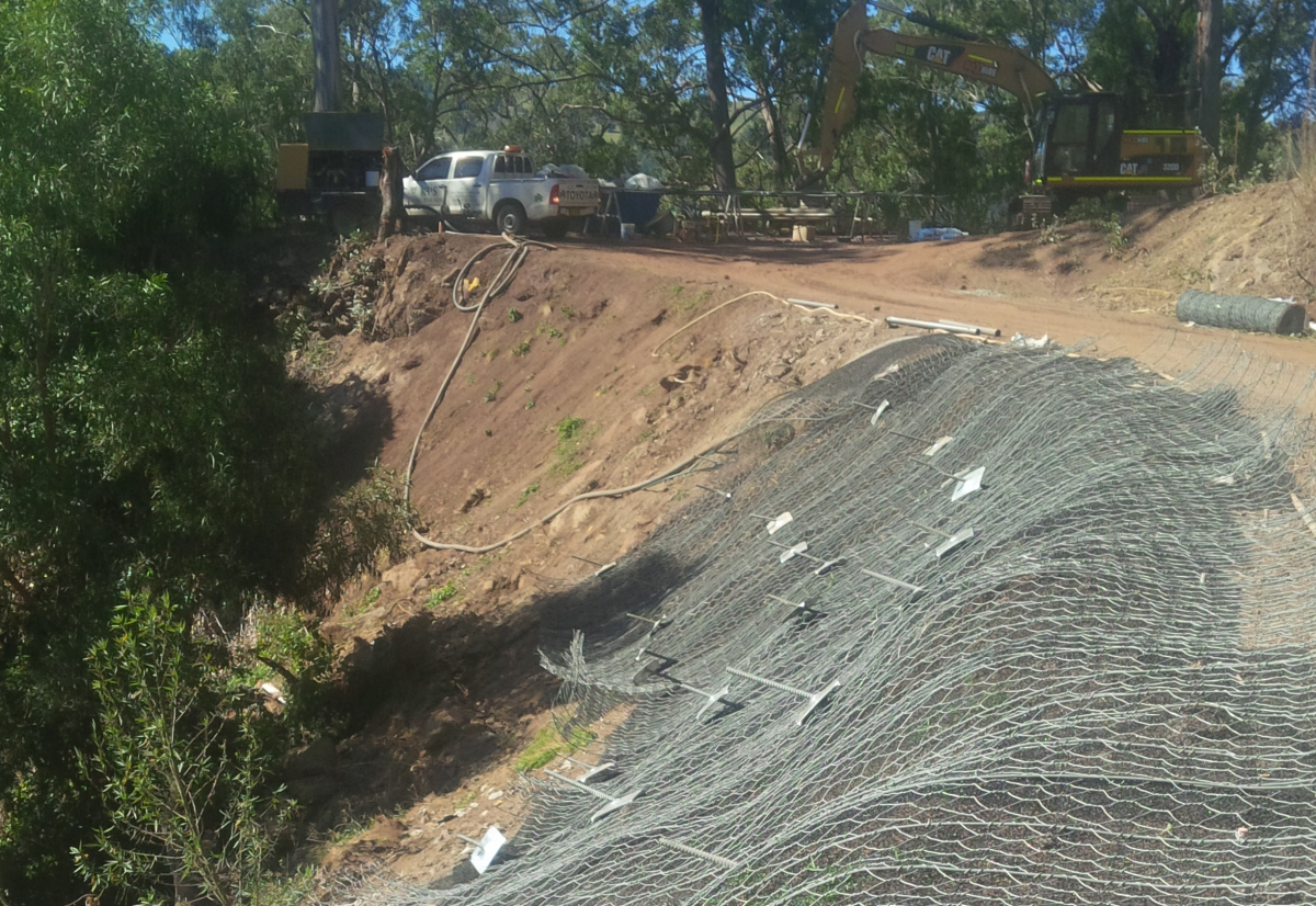 SLOPE STRENGTHENING WORKS ALONG TOM’S CREEK ROAD