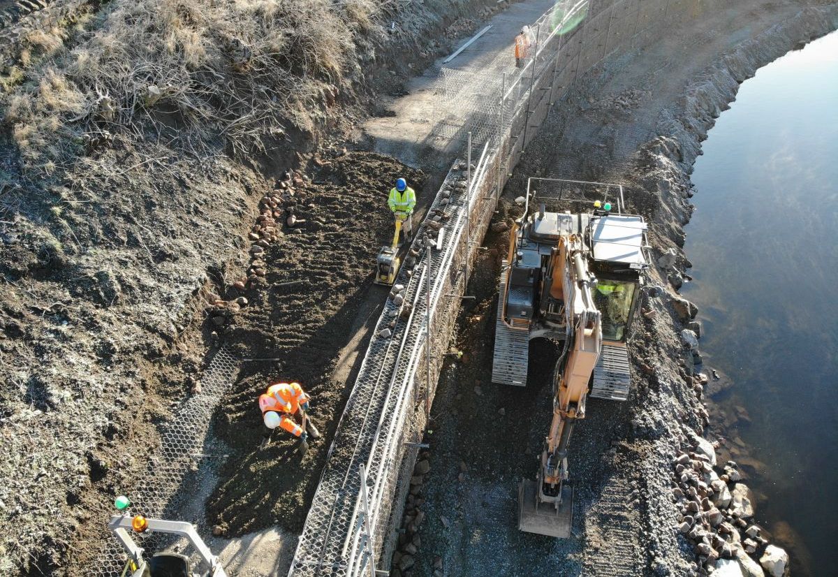 GABION TERRAMESH SYSTEM USED IN ROAD WIDENING PROJECT