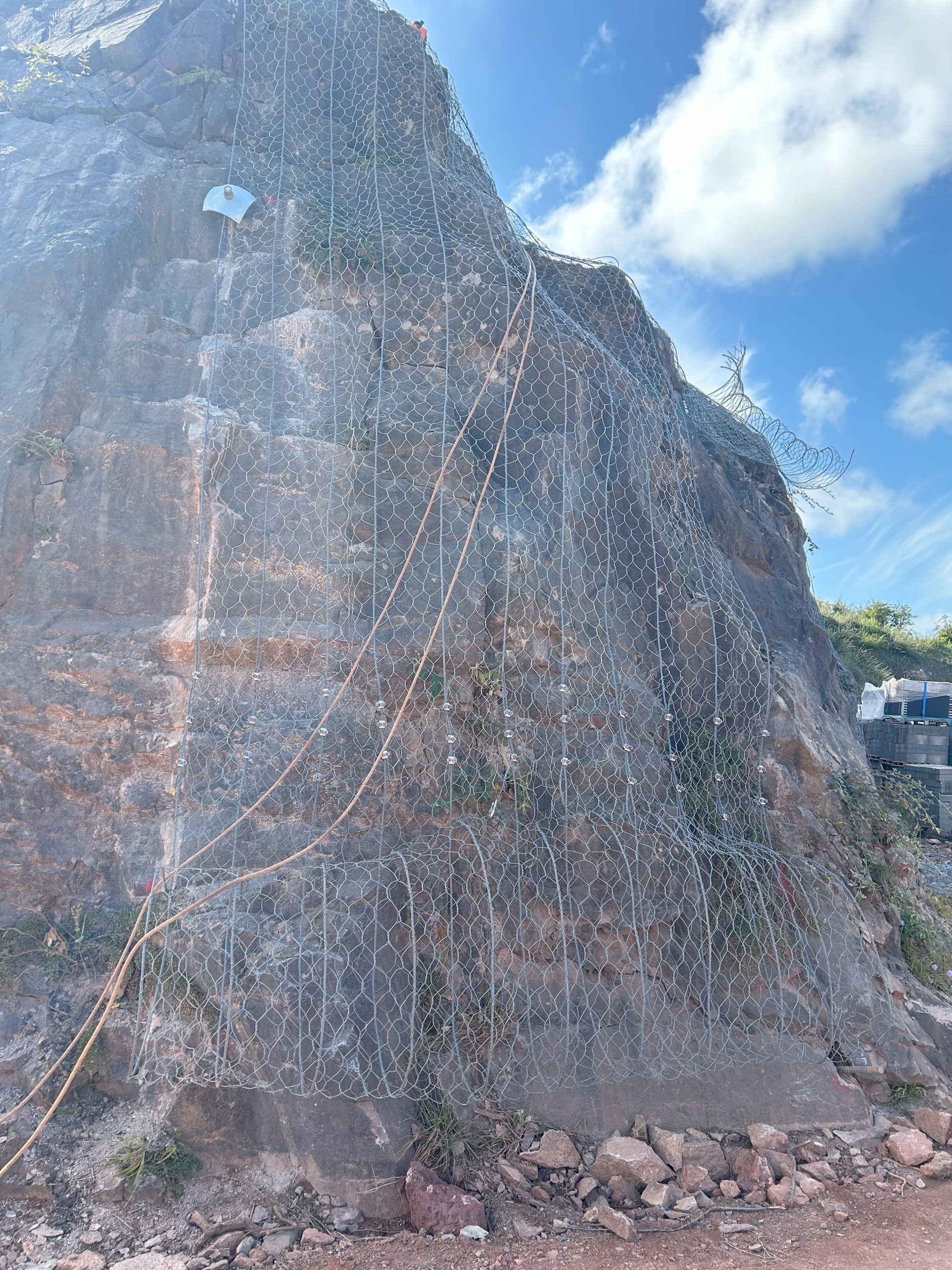 Rockfall Protection at Bleadon Quarry Stabilised Netting Solution for Residential Development