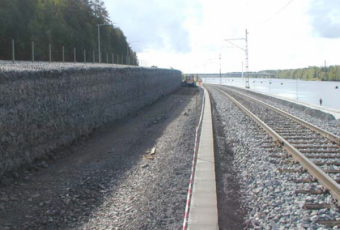 EAST UMEA – GABION VERTICAL COVERING A SHEET PILE WALL